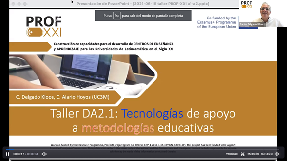 Taller «Tecnologías de apoyo a metodologías educativas»