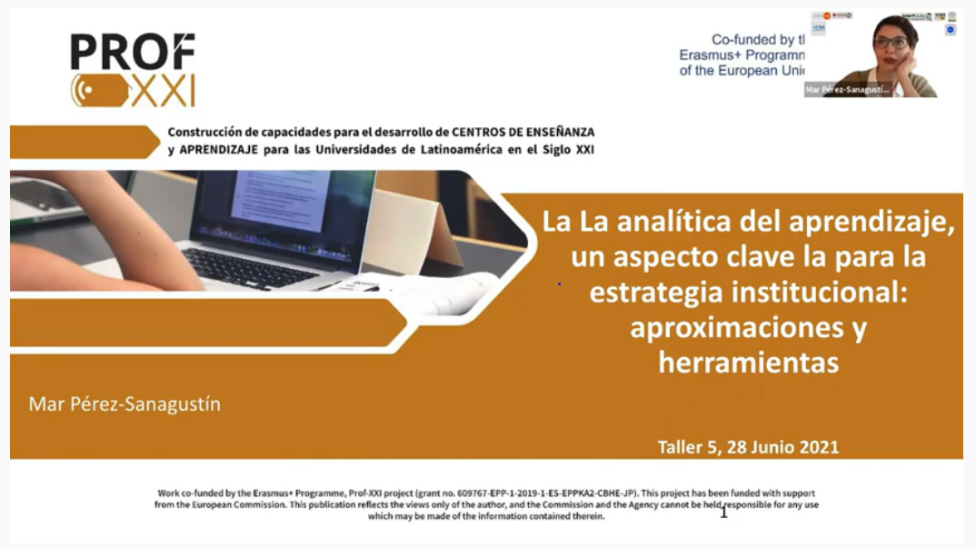 Taller «La analítica del aprendizaje, un aspecto clave para la estrategia institucional»